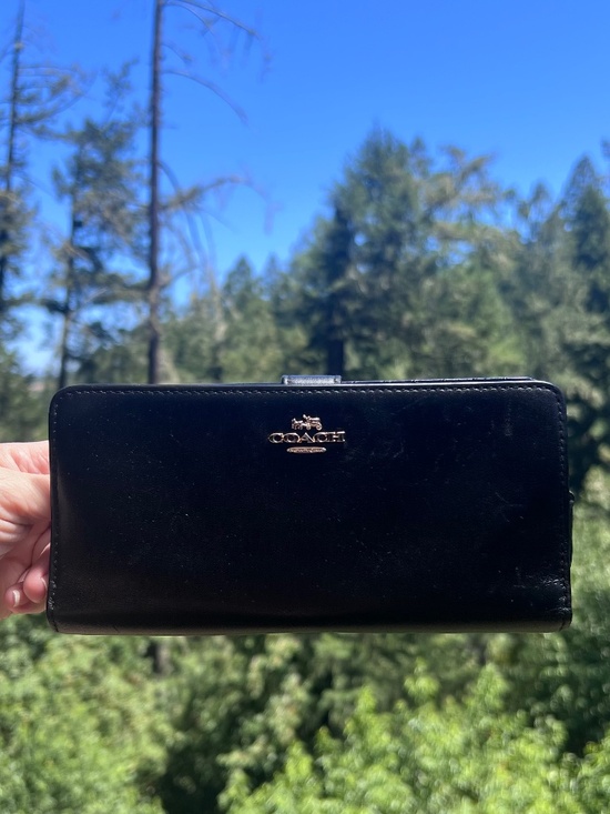 Coach Other - COACH Black Smooth Leather Bifold Wallet with Gold Hardware AUTHENTIC